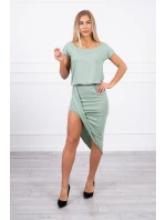 Sukienka asymetryczna ciemno miętowa