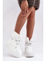 Dámské sněhule s ozdobným uvázáním bílé Siracna