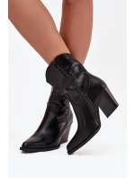 Dámské Kožené Kovářky Na Podpatku Černé Sorelia