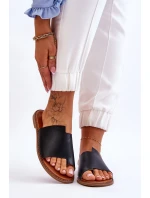 Dámské kožené žabky Černá Amite