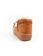 D.Franklin dámské sněhové boty zimní módní kožešina zateplené hnědé pro kotníkové dámské