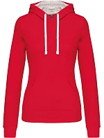 Kariban K 465 Dámská mikina s kontrastní kapucí 20.K465 red/white Kariban K 465 Dámská mikina s kontrastní kapucí 20.K465 red/white