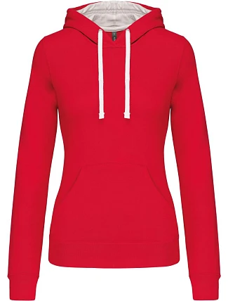 Kariban K 465 Dámská mikina s kontrastní kapucí 20.K465 red/white Kariban K 465 Dámská mikina s kontrastní kapucí 20.K465 red/white