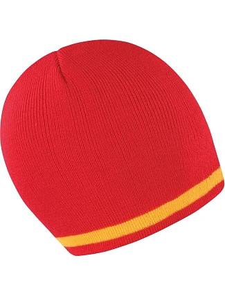 Result Headwear R 368X Pletená čepice s kontrastními pruhy 28.368X red/yellow Result Headwear R 368X Pletená čepice s kontrastními pruhy 28.368X red/yellow