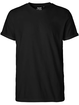 Neutral O 60012 Pánské bio tričko s ohrnutými rukávy 77.6012 black Neutral O 60012 Pánské bio tričko s ohrnutými rukávy 77.6012 black
