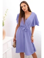 Šaty s vrstveným výstřihem fialová Šaty s vrstveným výstřihem fialová