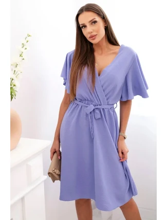 Šaty s vrstveným výstřihem fialová Šaty s vrstveným výstřihem fialová