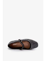 Ekologické semišové baleríny zdobené černými kamínky Tinara Ekologické semišové baleríny zdobené černými kamínky Tinara