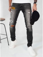 Pánské tmavě šedé džínové kalhoty FashionStreet UX4150