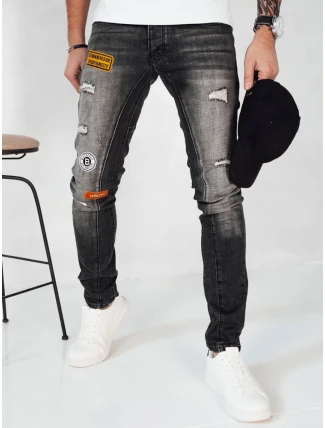 Pánské tmavě šedé džínové kalhoty FashionStreet UX4150