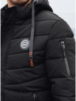 Pánská prošívaná zimní bunda s kapucí černá FashionStreet TX5059