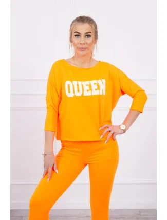 Sada s oranžovým neonovým potiskem Queen Sada s oranžovým neonovým potiskem Queen