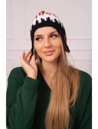 Dámská čepice Nikol K405 červená+bílá+černá Dámská čepice Nikol K405 červená+bílá+černá