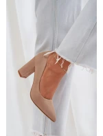 Dámské Lodičky Na Klíně Eko Semišové Tmavě Béžové Florena