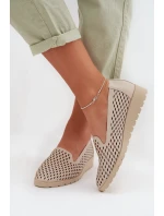 Dámské perforované polobotky Béžové Flariette