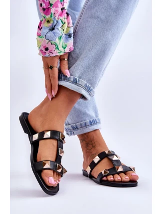 Dámské pantofle s velkými cvočky Černá Mercure Dámské pantofle s velkými cvočky Černá Mercure