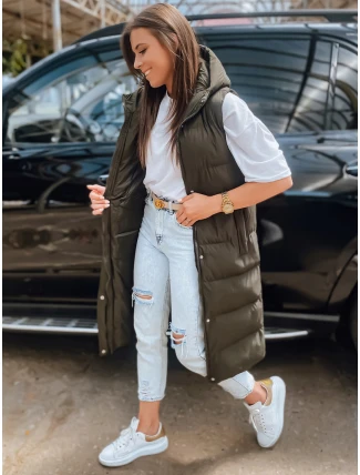 Dámská prošívaná vesta ELLA zelená FashionStreet TY3032