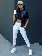 Dámská krátká prošívaná vesta WIANO navy blue FashionStreet TY4523 Dámská krátká prošívaná vesta WIANO navy blue FashionStreet TY4523
