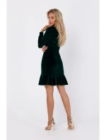 M765 Šaty s nařaseným spodním lemem - zelené