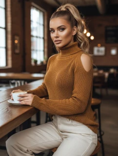 Dámský svetr ARIEL žlutý FashionStreet MY1707