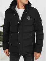 Pánská prošívaná zimní bunda s kapucí černá FashionStreet TX5055
