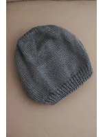 Dámská zimní čepice s ušima a žebrovaným vzorem K440 tmavě šedá