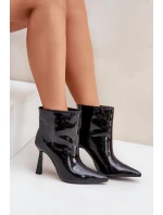 Lakované Boty Na Špičku S Elasťákem Černé Seliri