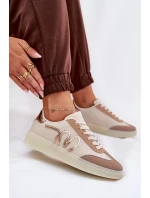 Nízké Dámské Sportovní Boty Z Eko Kůže Béžové Iladira