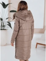 Dámská přechodná bunda ORVITA prošívaná s kapucí tmavě béžová FashionStreet TY5027