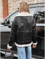 Dámská černá bunda z ovčí kůže ramones FashionStreet TY5246