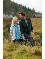 Daiber JN 588 Dámská pletená fleecová bunda s kapucí 02.0588 red melange/black Daiber JN 588 Dámská pletená fleecová bunda s kapucí 02.0588 red melange/black