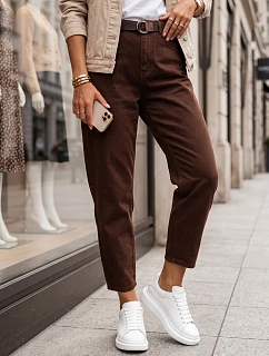 Dámské džíny Mom Fit s hnědým páskem FashionStreet UY3133