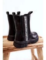 Dětské vysoké zateplené kozačky černé Kimmy