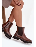 Dámské kotníkové boty – hnědé Rivelia, zateplené se zipem