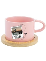 Personalizovaný keramický hrníček "MAKRONKA" s fotkou a cestovatelským motivem