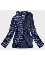 Tmavě modrá dámská lesklá bunda (7210-99) Tmavě modrá dámská lesklá bunda (7210-99)