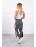 Kalhoty/oblek s nápisem selfie graphite