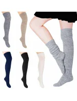 Vlněné dámské nadkolenky 089
