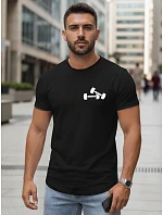 Pánské tričko s minimalistickým potiskem černé FashionStreet NX5086R