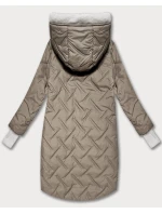 Béžová dámská bunda s asymetrickou spodní částí S'West (B8555-12)