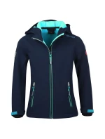 TrollKids Dívčí softshellová bunda Trollfjord Jacket navy/mint navy blue (175-132)