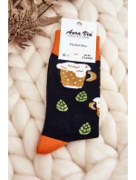 Mužské ponožky s pivními vzory černé