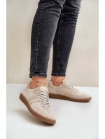 Nízké dámské semišové tenisky béžové Zazoo N1068