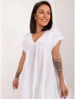 Bílé ležérní šaty s volánky