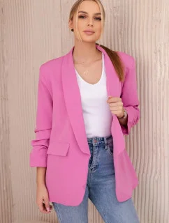 Sako s klopami elegantní 9709 tmavě růžová - Kesi