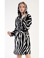 Dámský župan krátký s kapucí Zebra