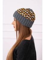 Dámská čepice Iris K348 tmavě šedá+žlutá Dámská čepice Iris K348 tmavě šedá+žlutá