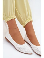 Síťované Materiálové Baleríny Dámské Bílé Sarina