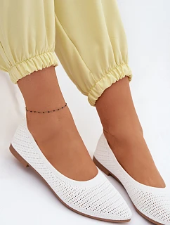 Síťované Materiálové Baleríny Dámské Bílé Sarina