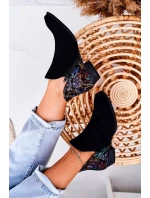 Dámské Kožené Boty Maciejka černé S Květinami 04091-57